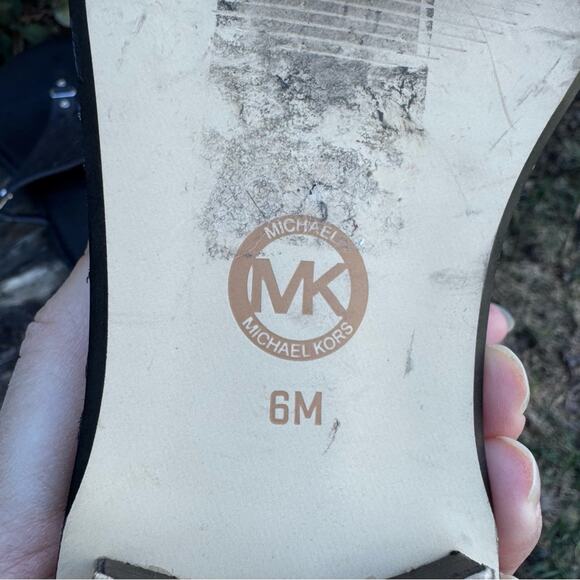 MICHAEL Michael Kors Darci Flat Sandals Black Leather Size 6 M - Picture 8 of 9